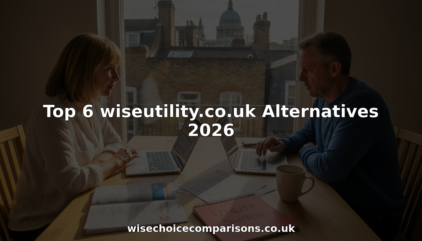 Couple comparing utility services in UK kitchen